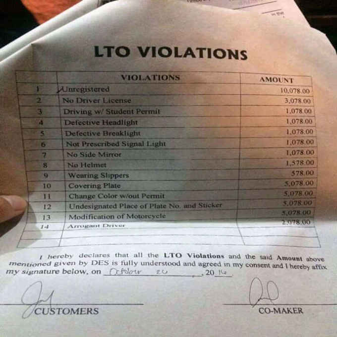 lto light violation